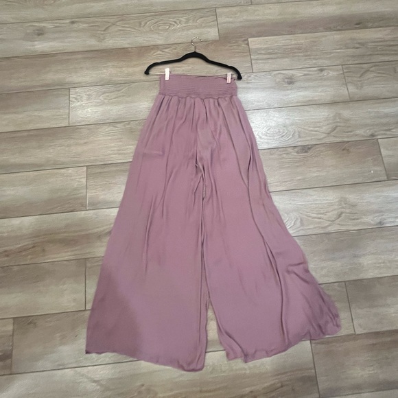 Naked Zebra Pants - Naked Zebra Smocked Wide Leg Pant
